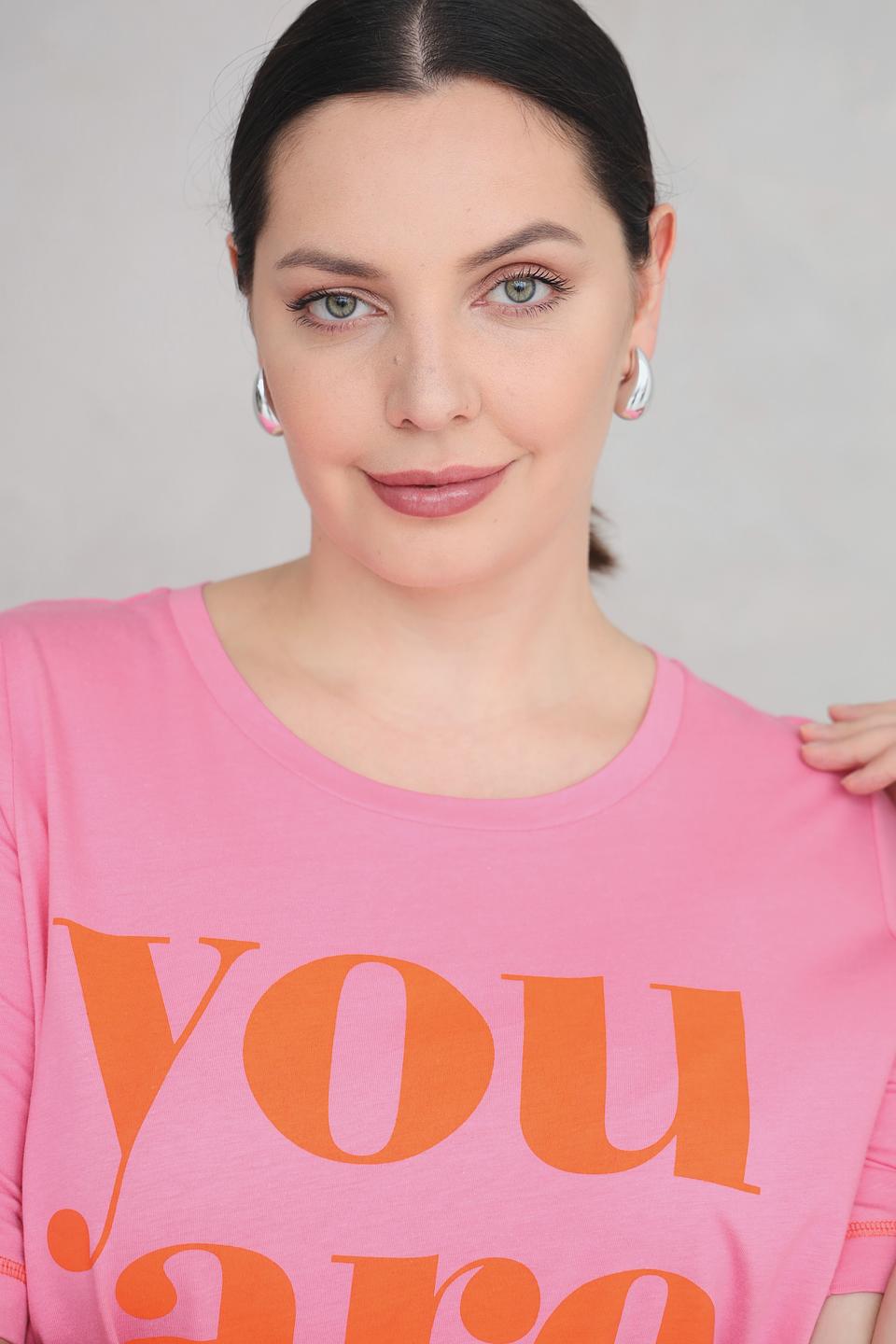 Футболка Frapp с принтом розовый