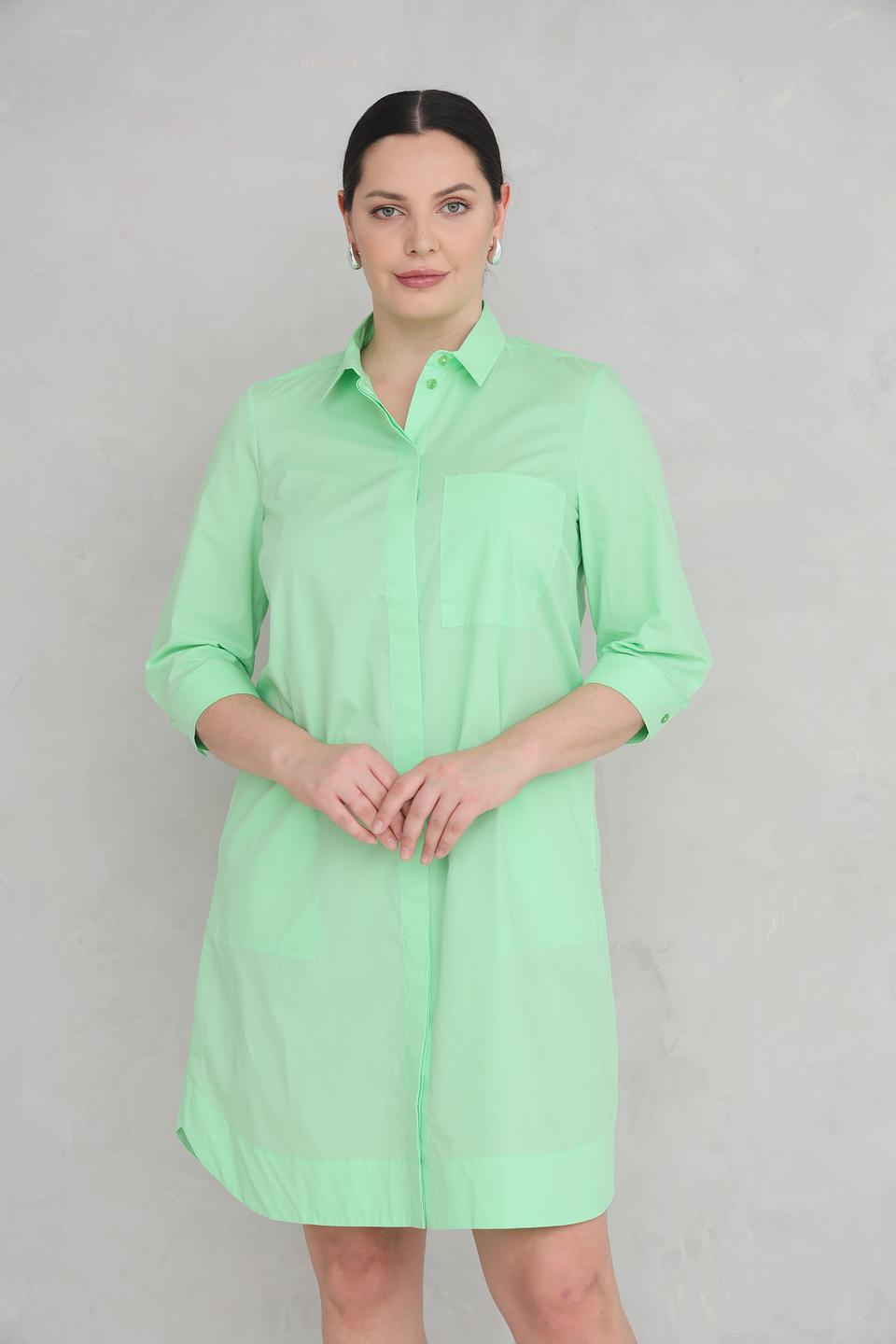 Платье рубашка You Just White лайм