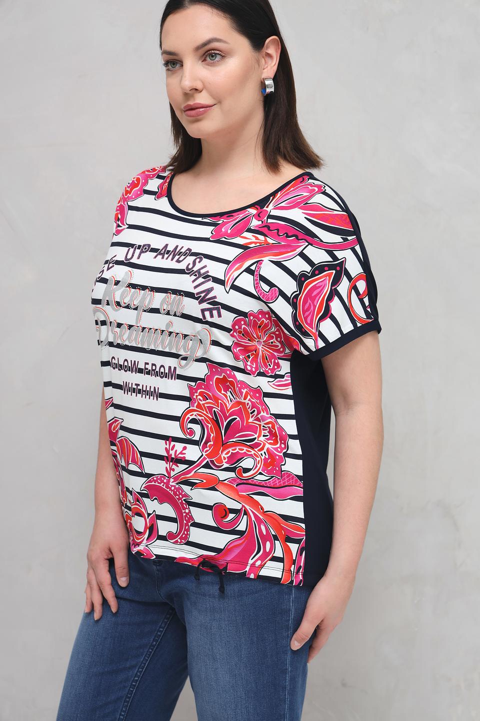 Футболка Via Appia с принтом фуксия