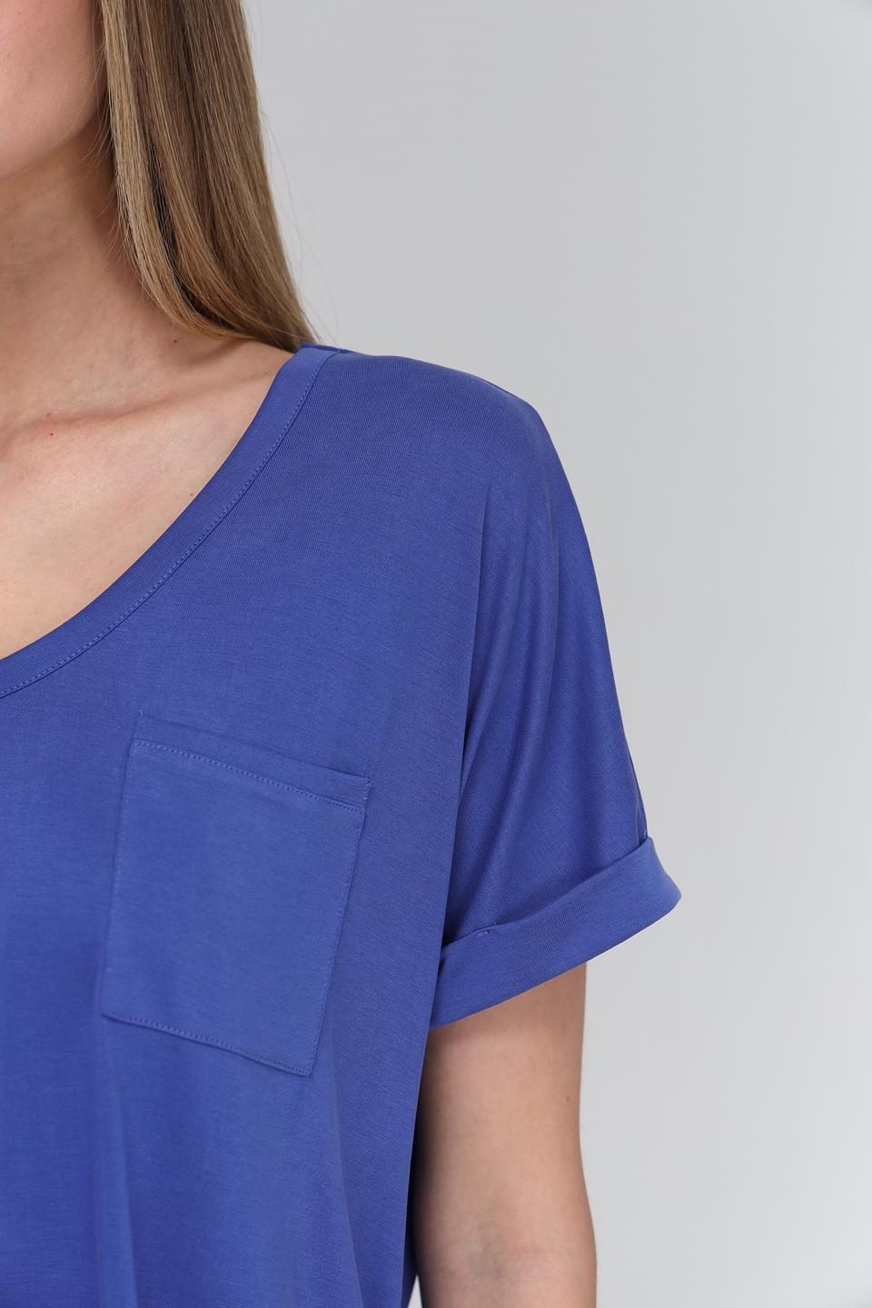 Футболка Bugatti синяя с карманом