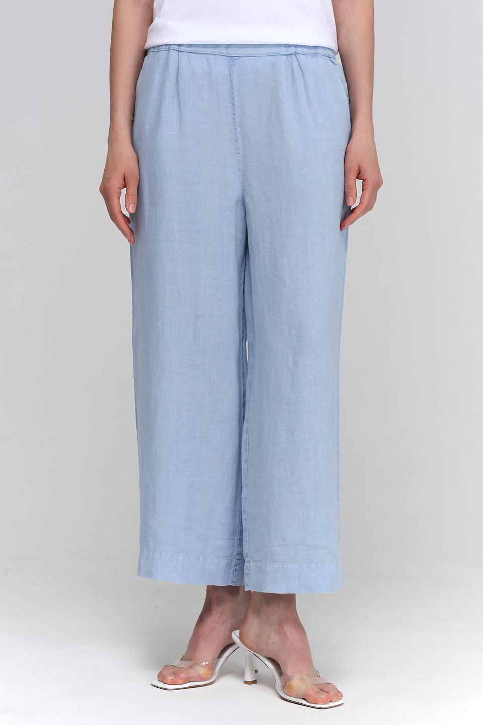 Брюки Oui лен голубой