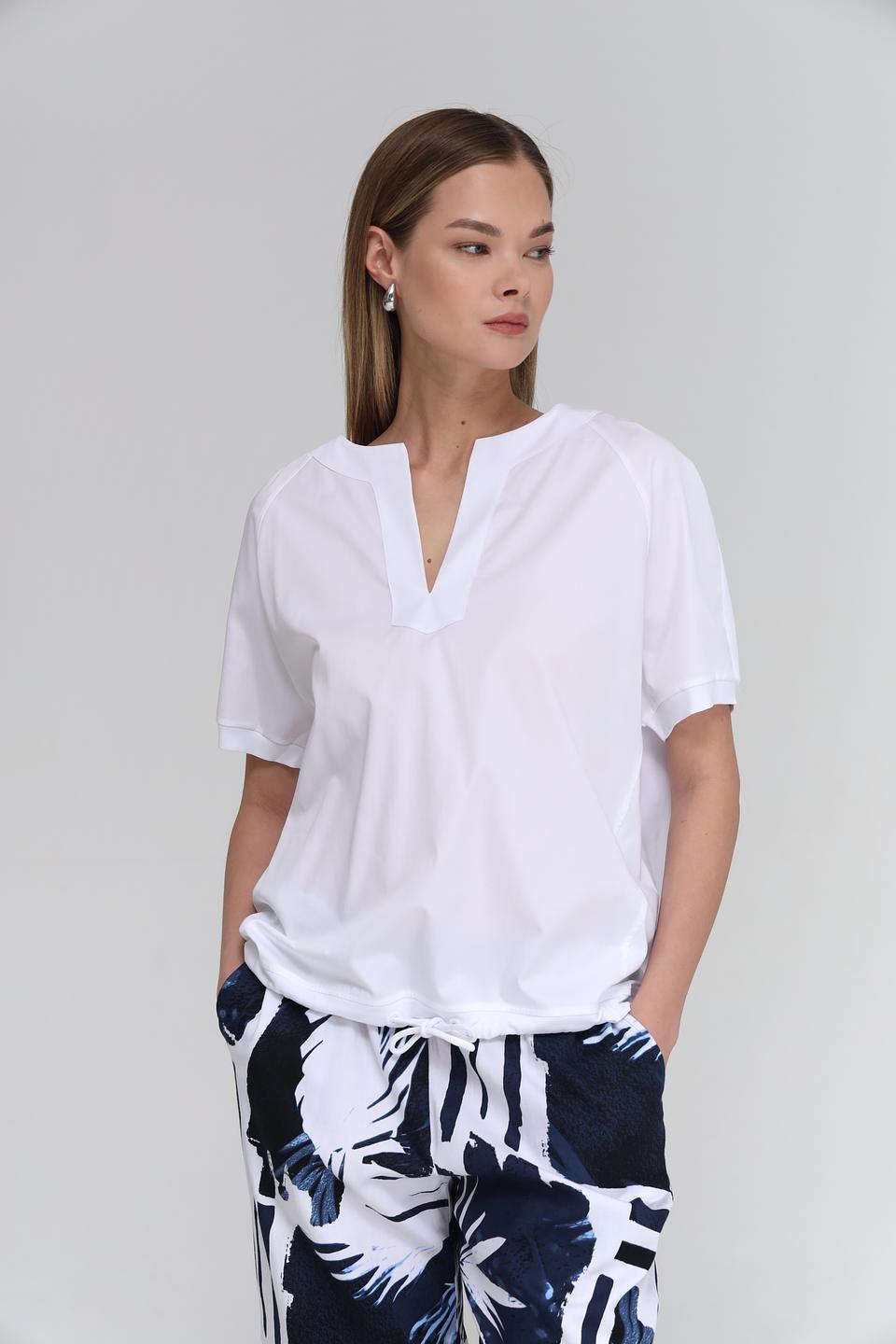 Блуза Margittes с V-образным вырезом белый