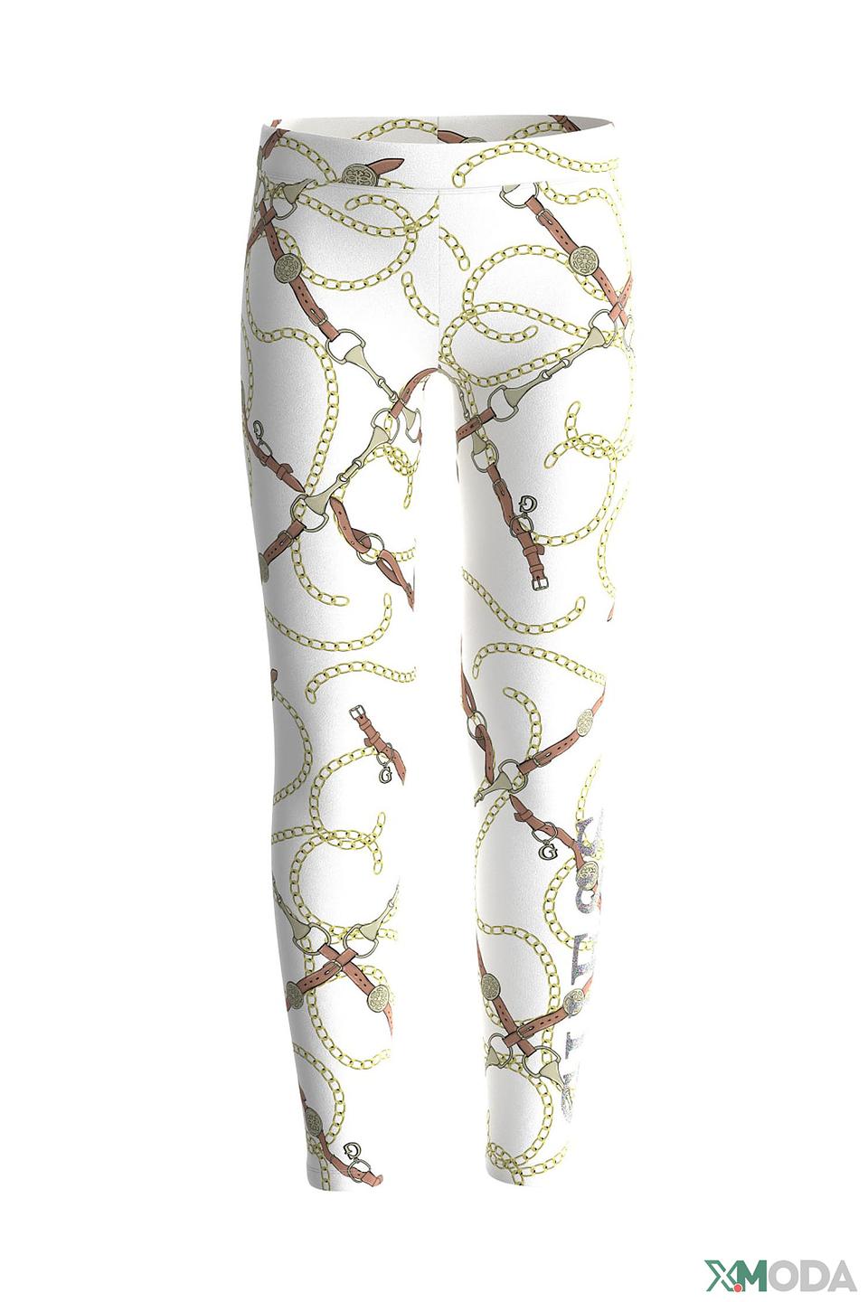 Джинсы Guess дев. с принтом белый