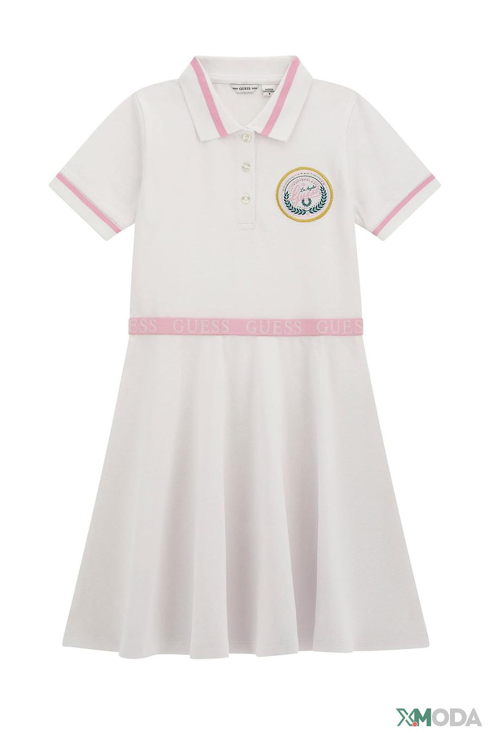 Платье Guess дев. полосатое белое