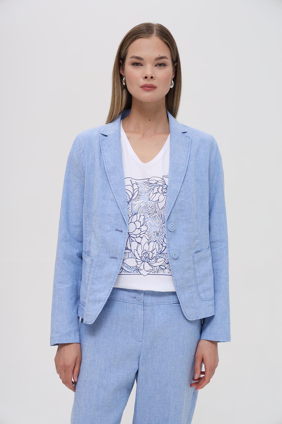 Жакет Bianca льняной голубой