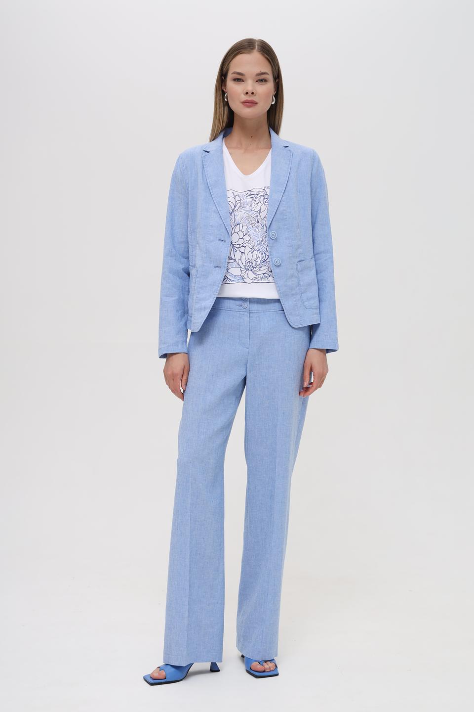 Жакет Bianca льняной голубой