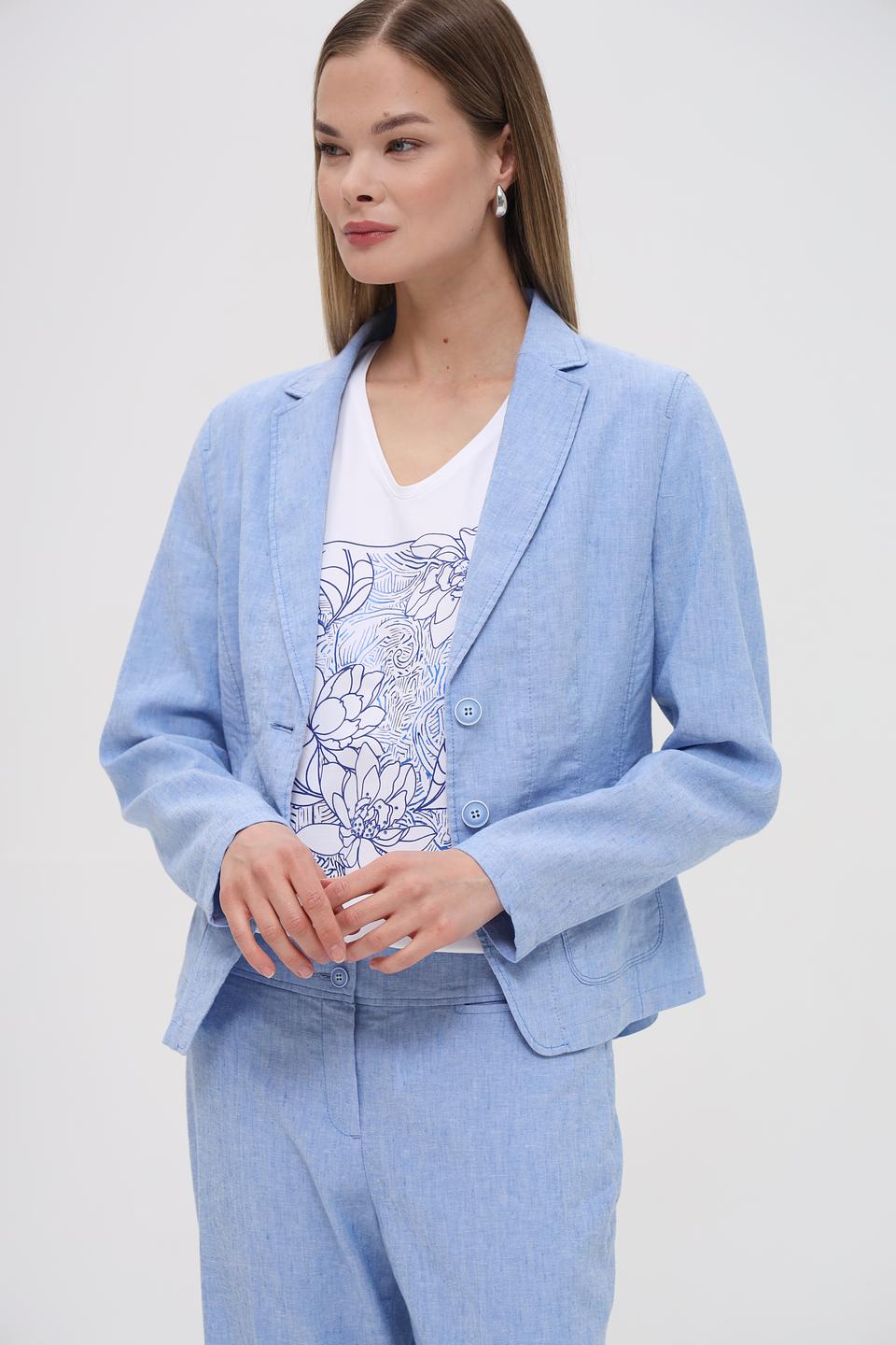 Жакет Bianca льняной голубой