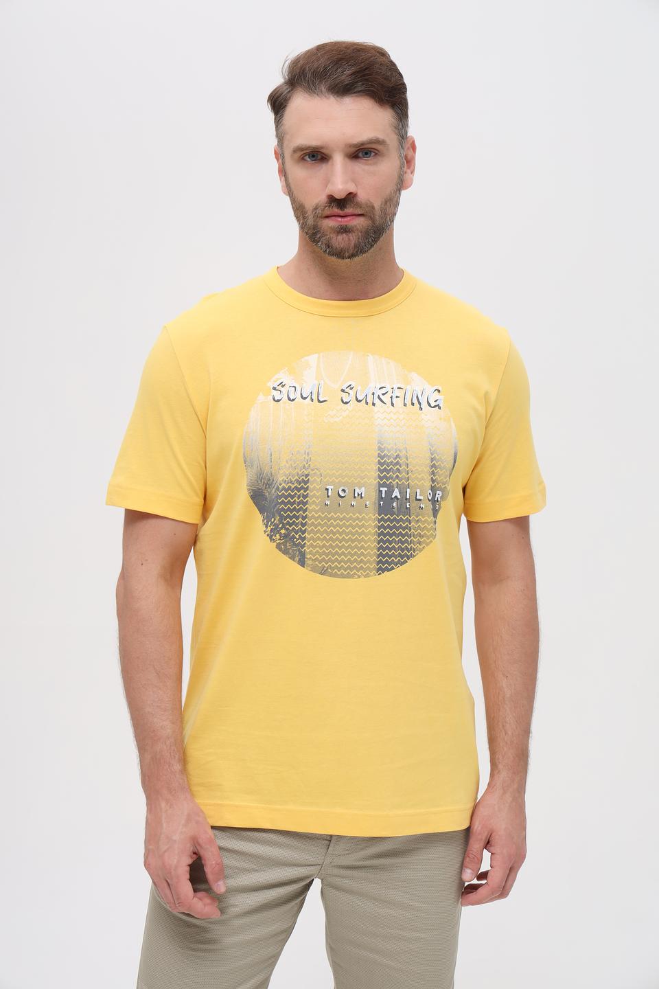 Футболка Tom Tailor с принтом жёлтая