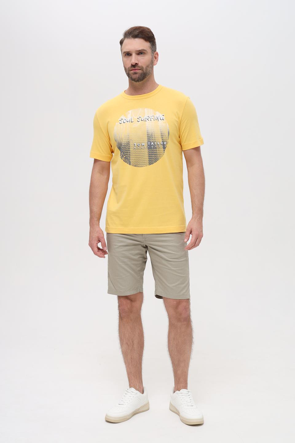 Футболка Tom Tailor с принтом жёлтая
