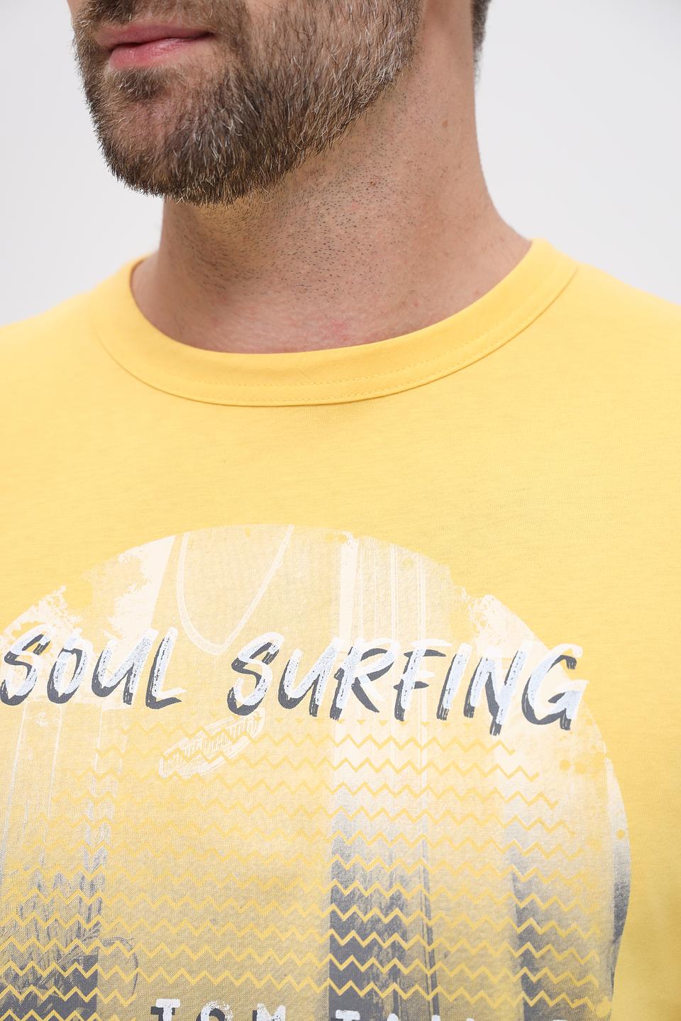 Футболка Tom Tailor с принтом жёлтая