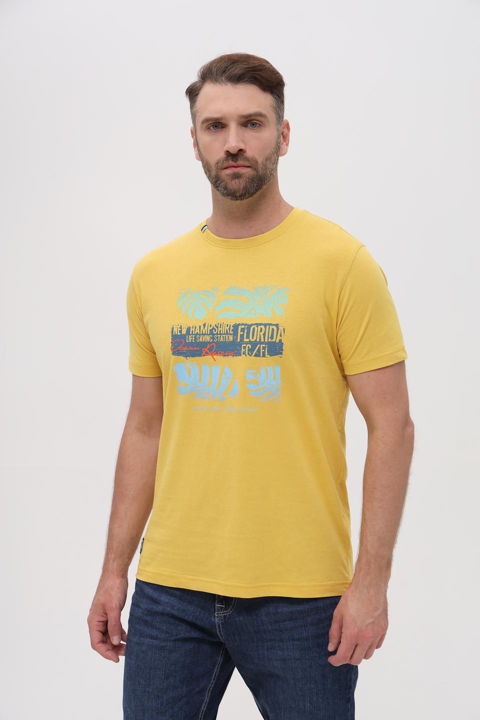 Футболка Sea Barrier с принтом жёлтая