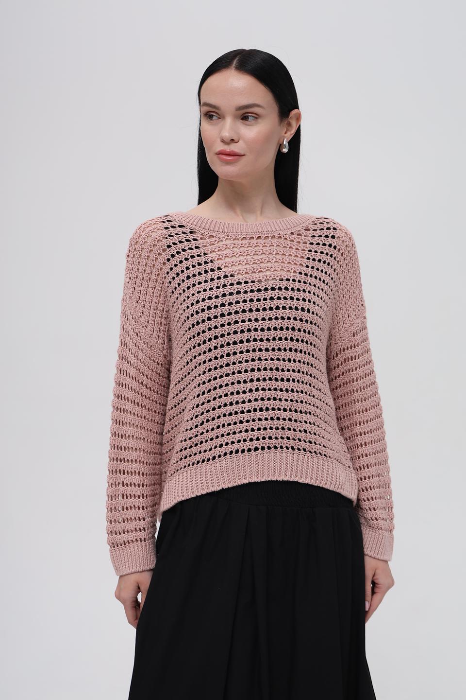 Пуловер More and More ажурный розовый