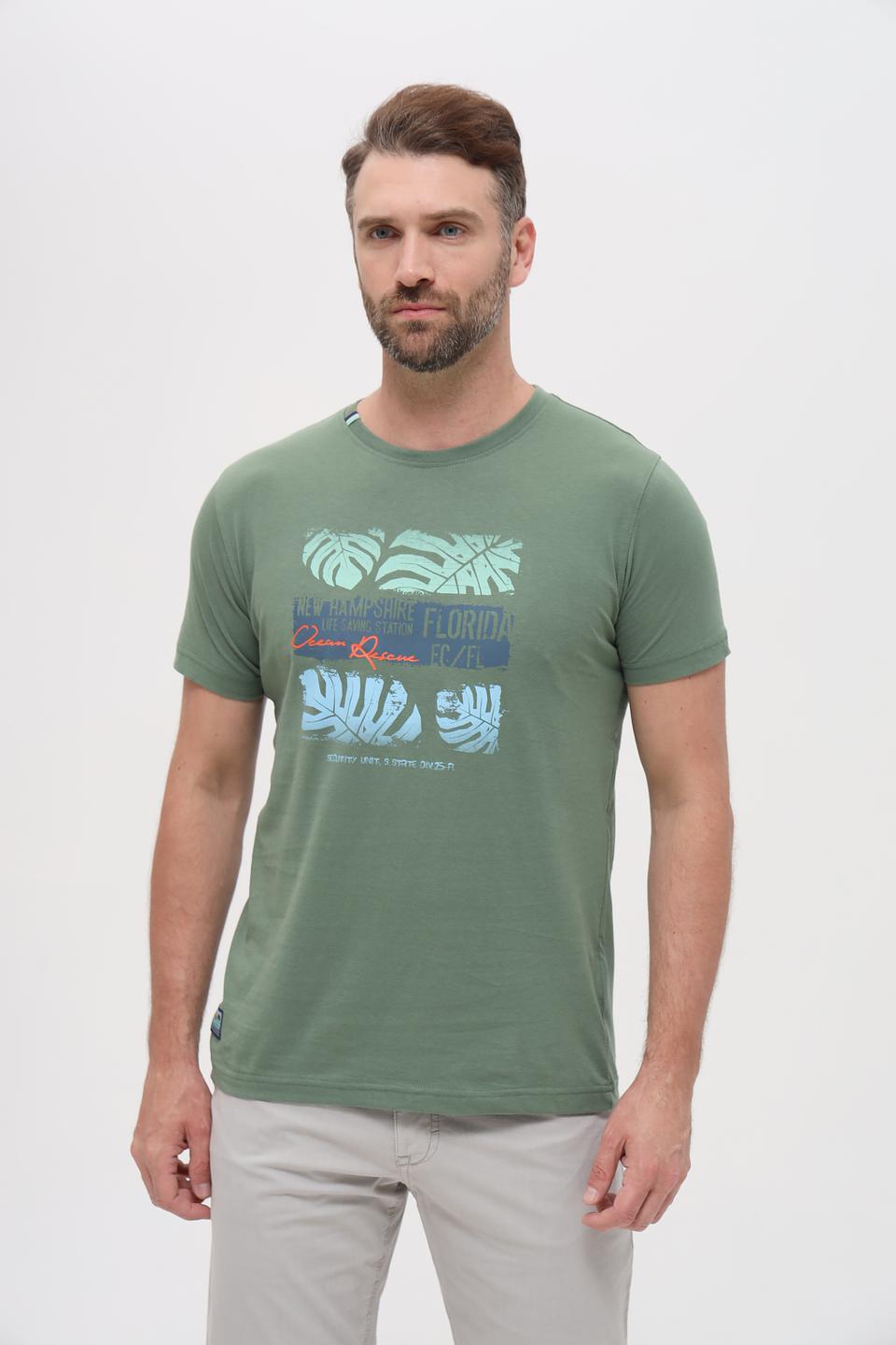 Футболка Sea Barrier хаки с принтом