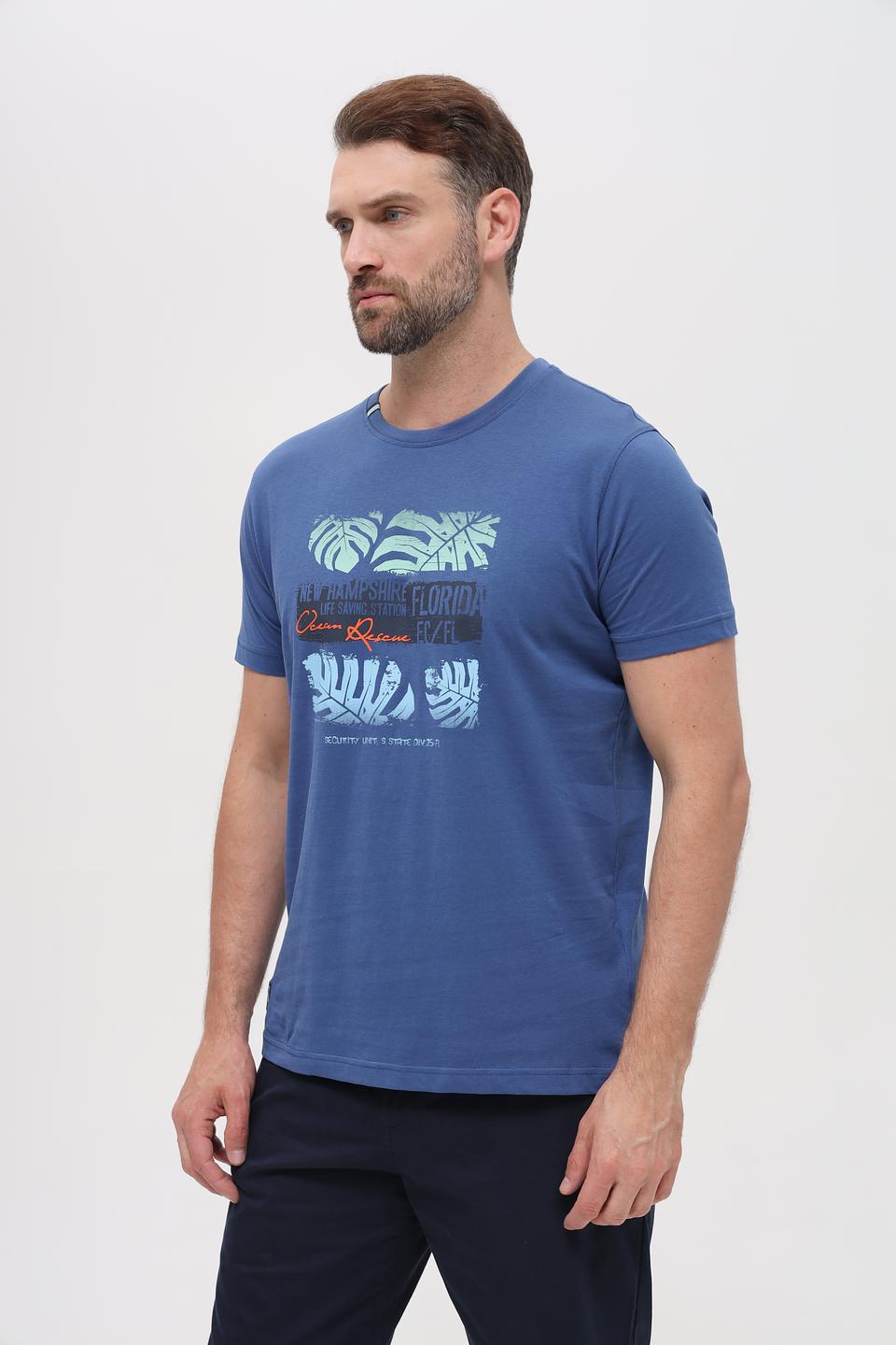 Футболка Sea Barrier с принтом синяя