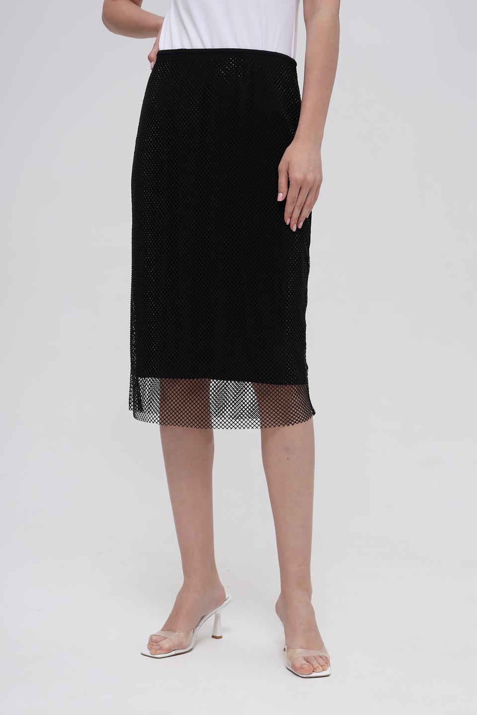 Юбка Taifun чёрная с сеткой