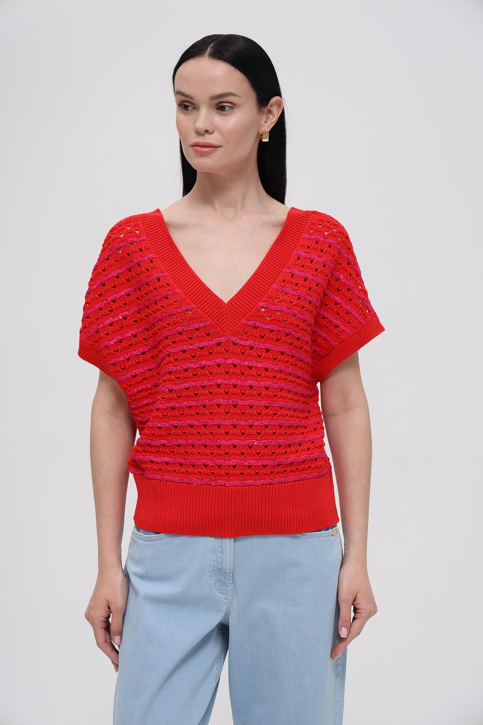 Жилет Taifun алый с узором