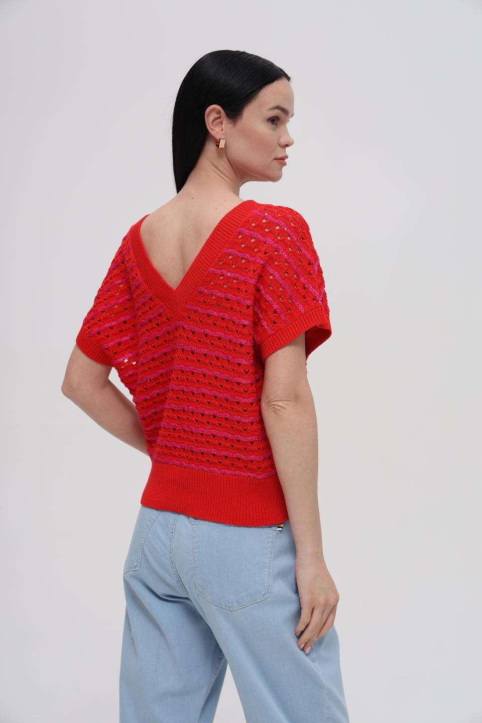 Жилет Taifun алый с узором