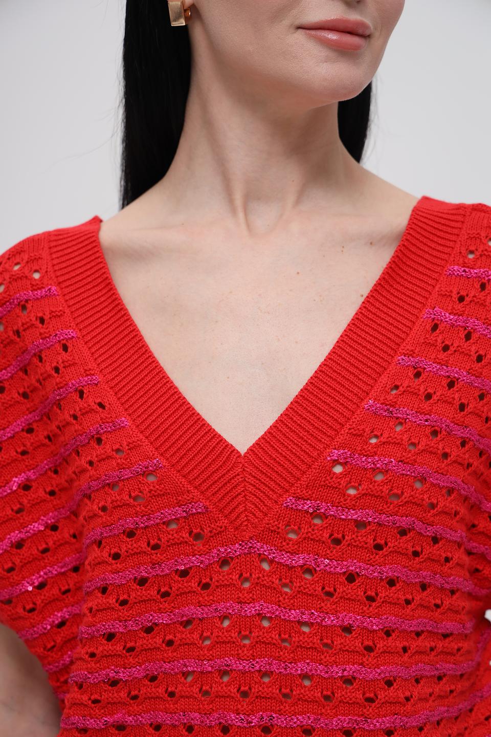 Жилет Taifun алый с узором