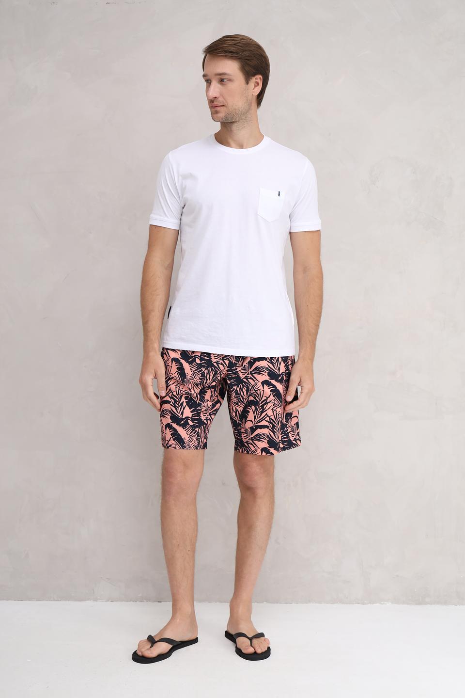 Плавательные шорты Tom Tailor персиковые с принтом