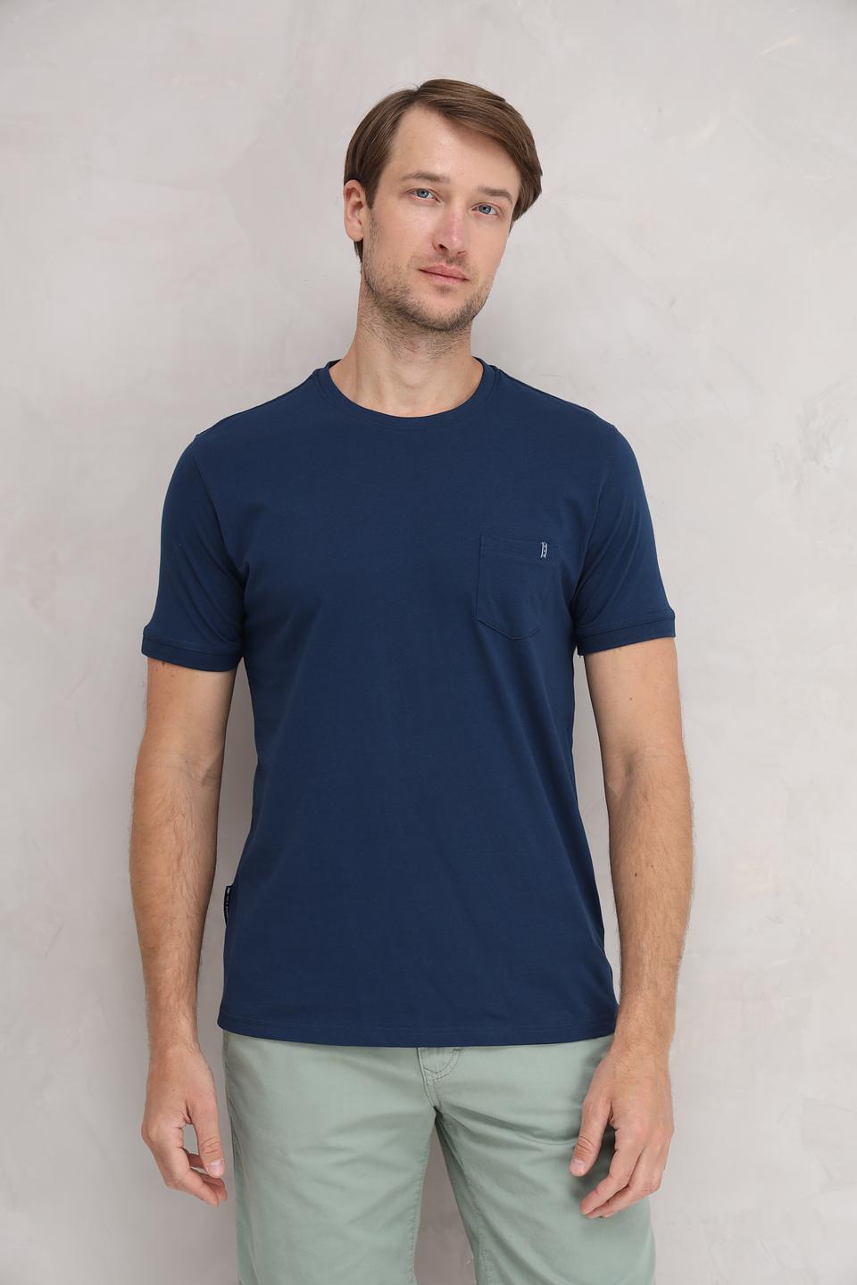 Футболка Sea Barrier синяя с карманом
