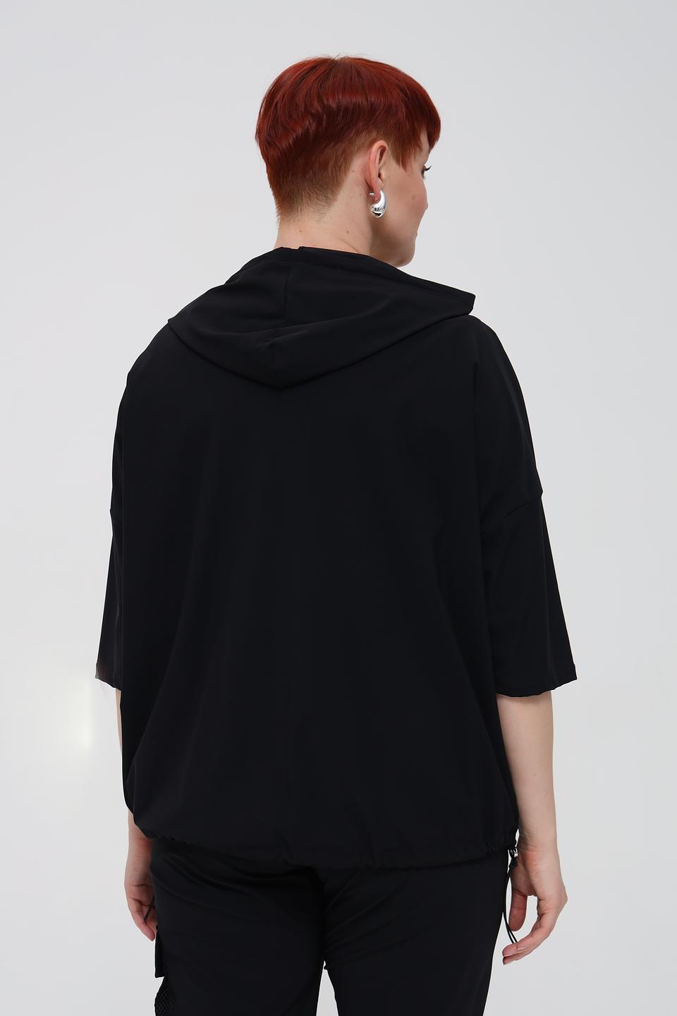 Жакет Doris Streich чёрный с капюшоном