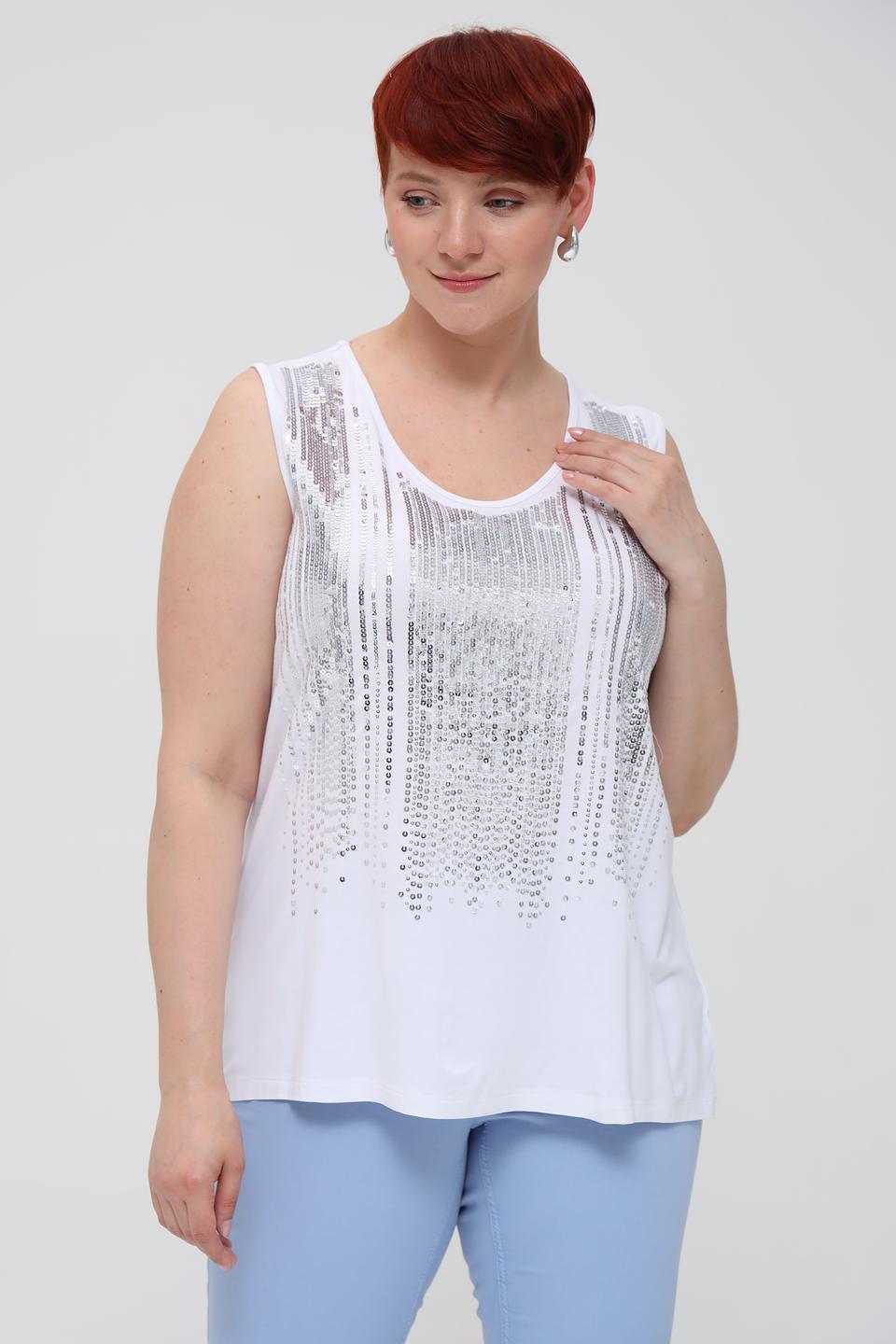 Топ Via Appia с пайетками белый