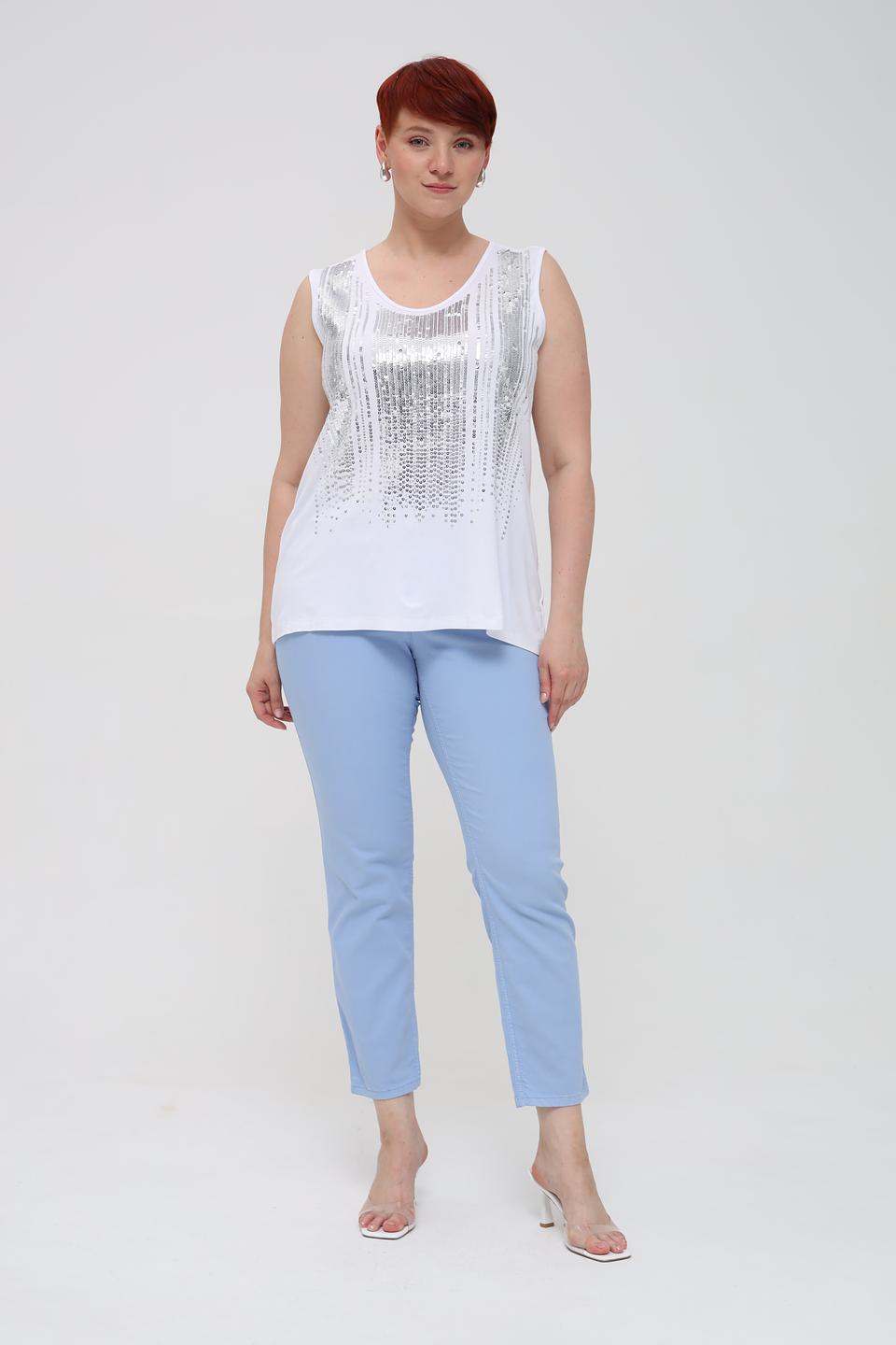 Топ Via Appia с пайетками белый