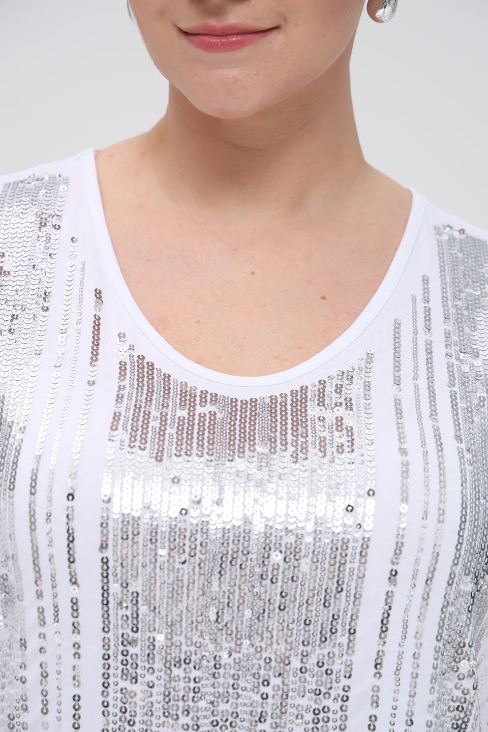 Топ Via Appia с пайетками белый