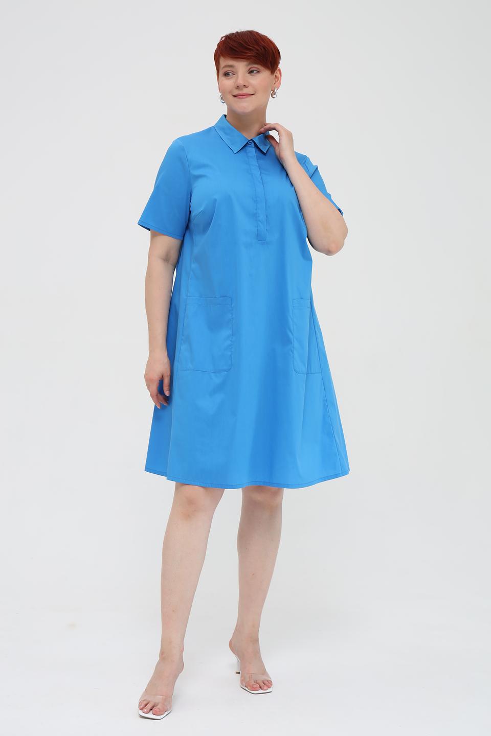 Платье Rabe collection голубое приталенное