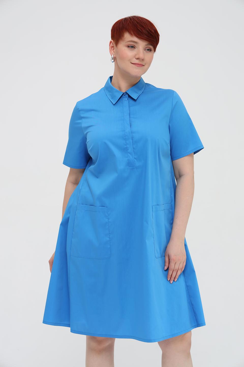 Платье Rabe collection голубое приталенное