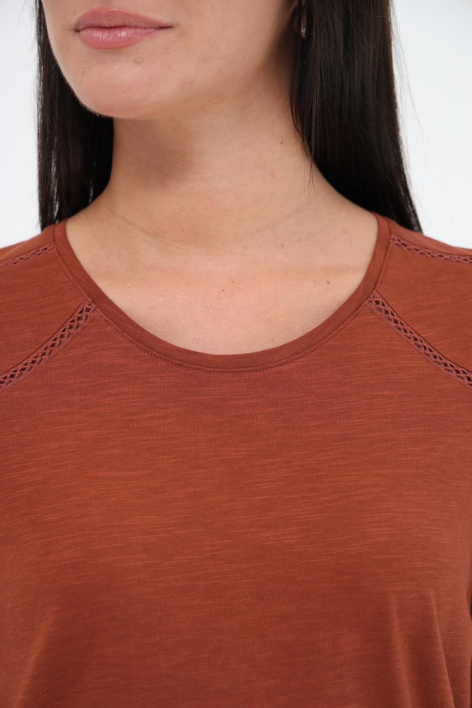 Футболка Taifun с декоративной отделкой терракотовая
