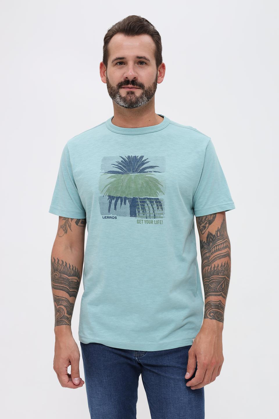 Футболка Lerros с пальмами мятный