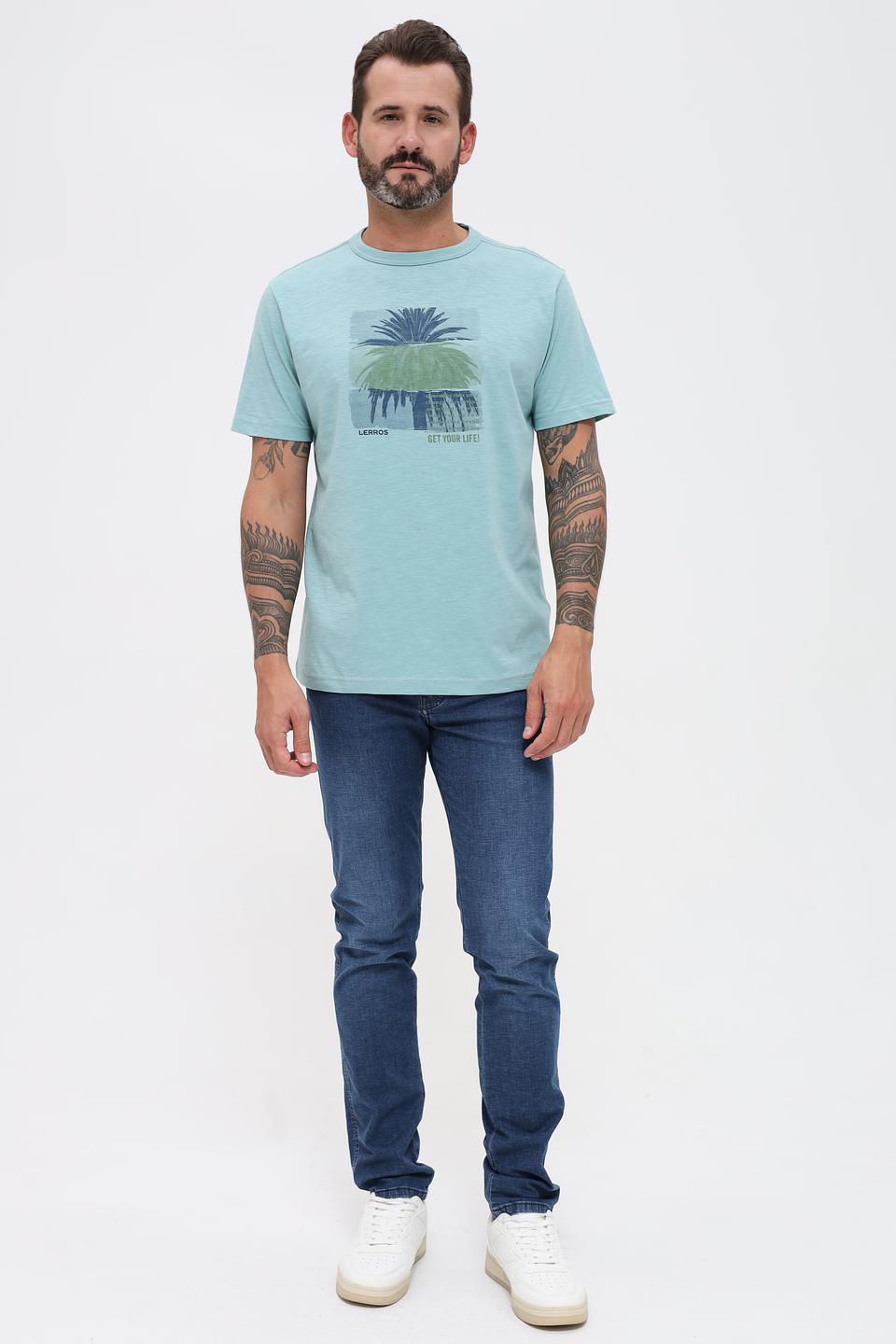 Футболка Lerros с пальмами мятный