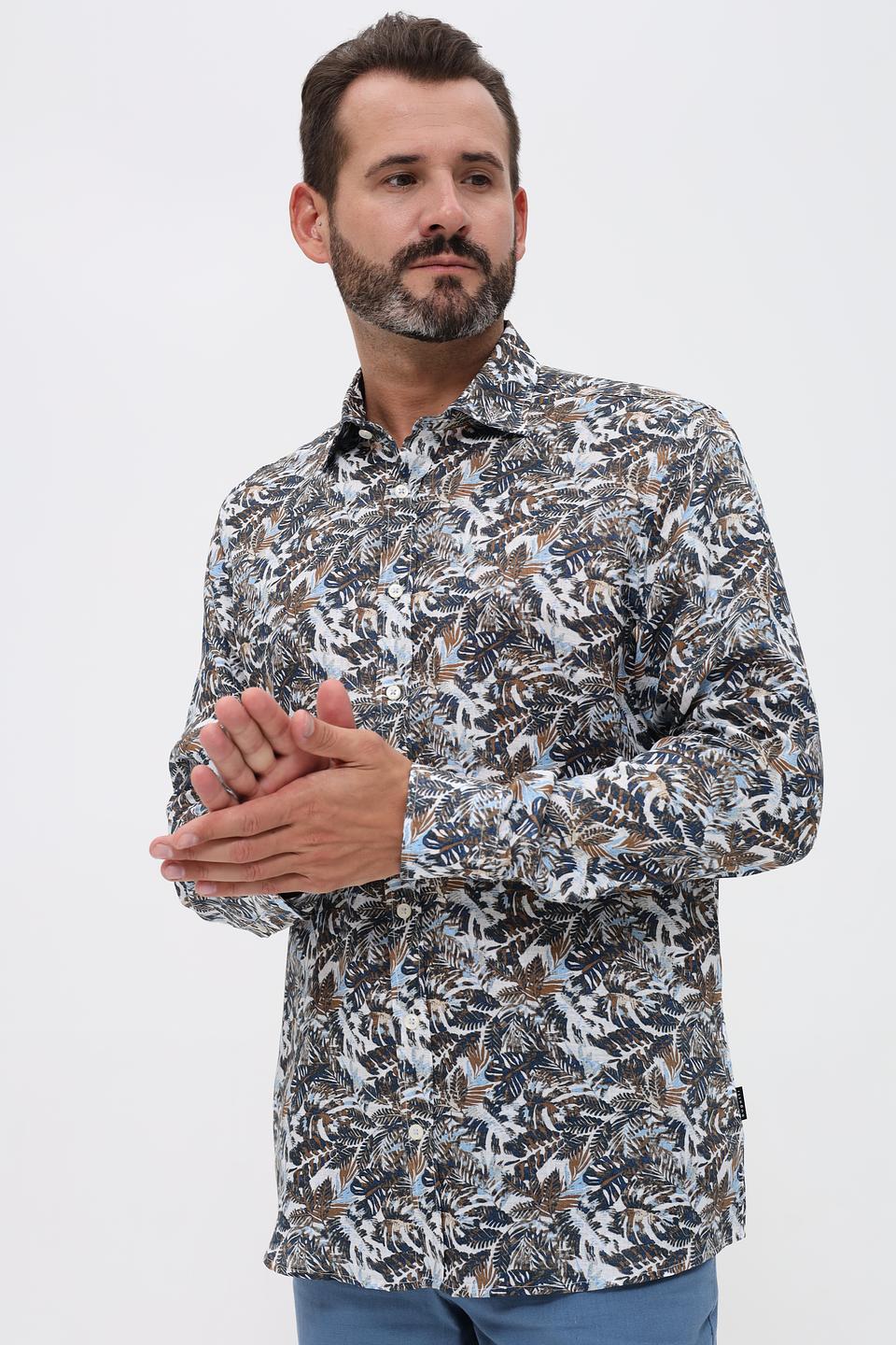 Рубашка Bugatti с тропическим принтом