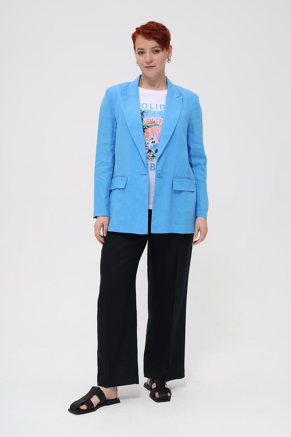 Жакет Marc Aurel льняной голубой