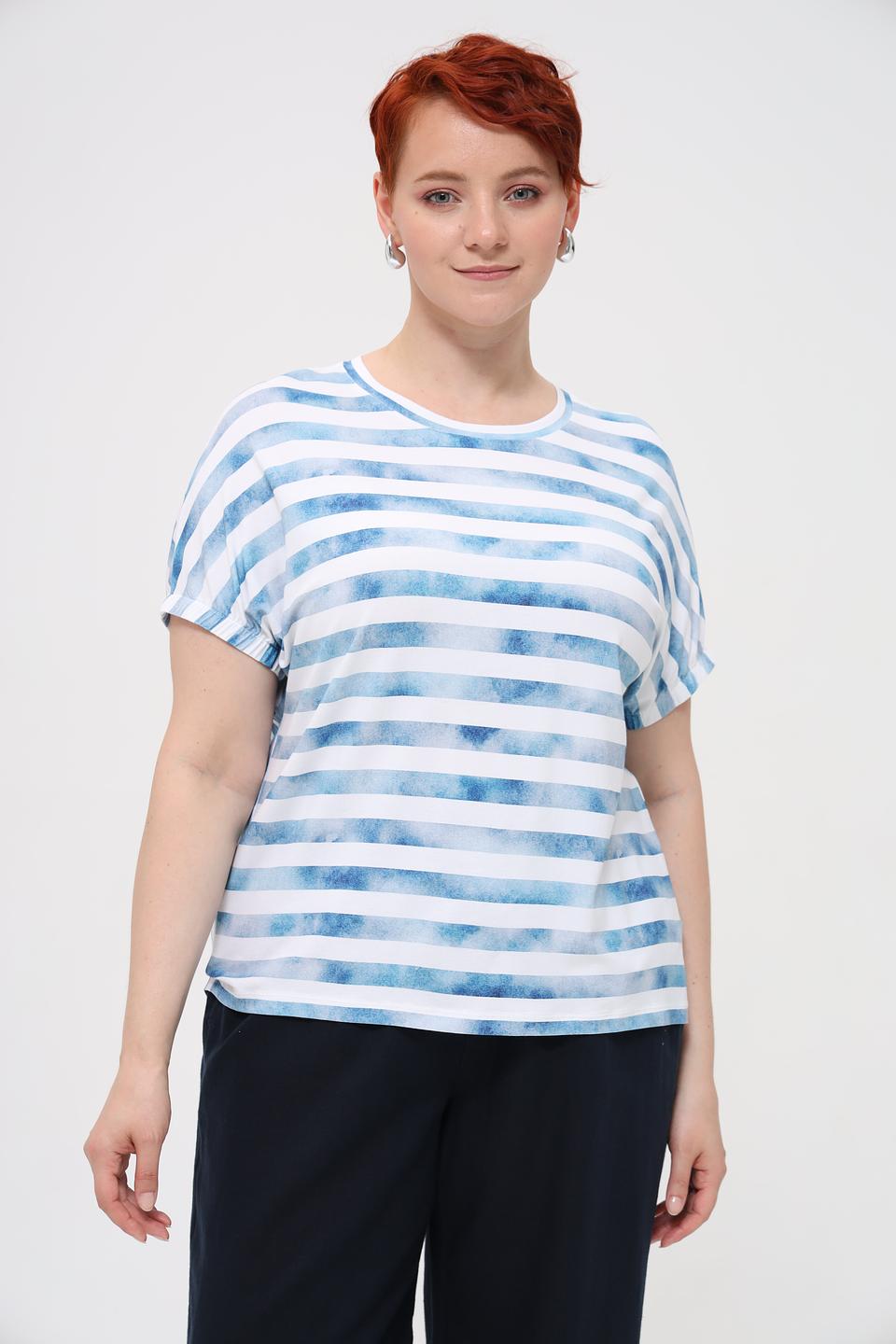 Футболка Rabe collection в полоску голубую