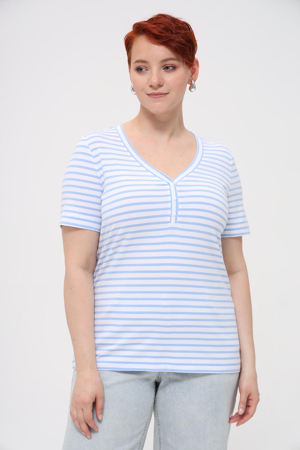 Футболка Oui в полоску голубую