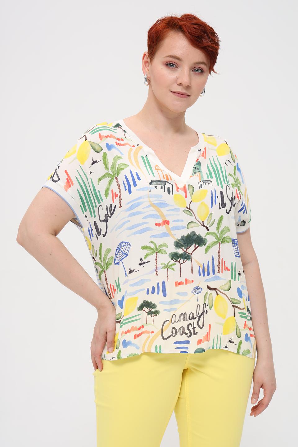 Блуза Oui с тропическим принтом