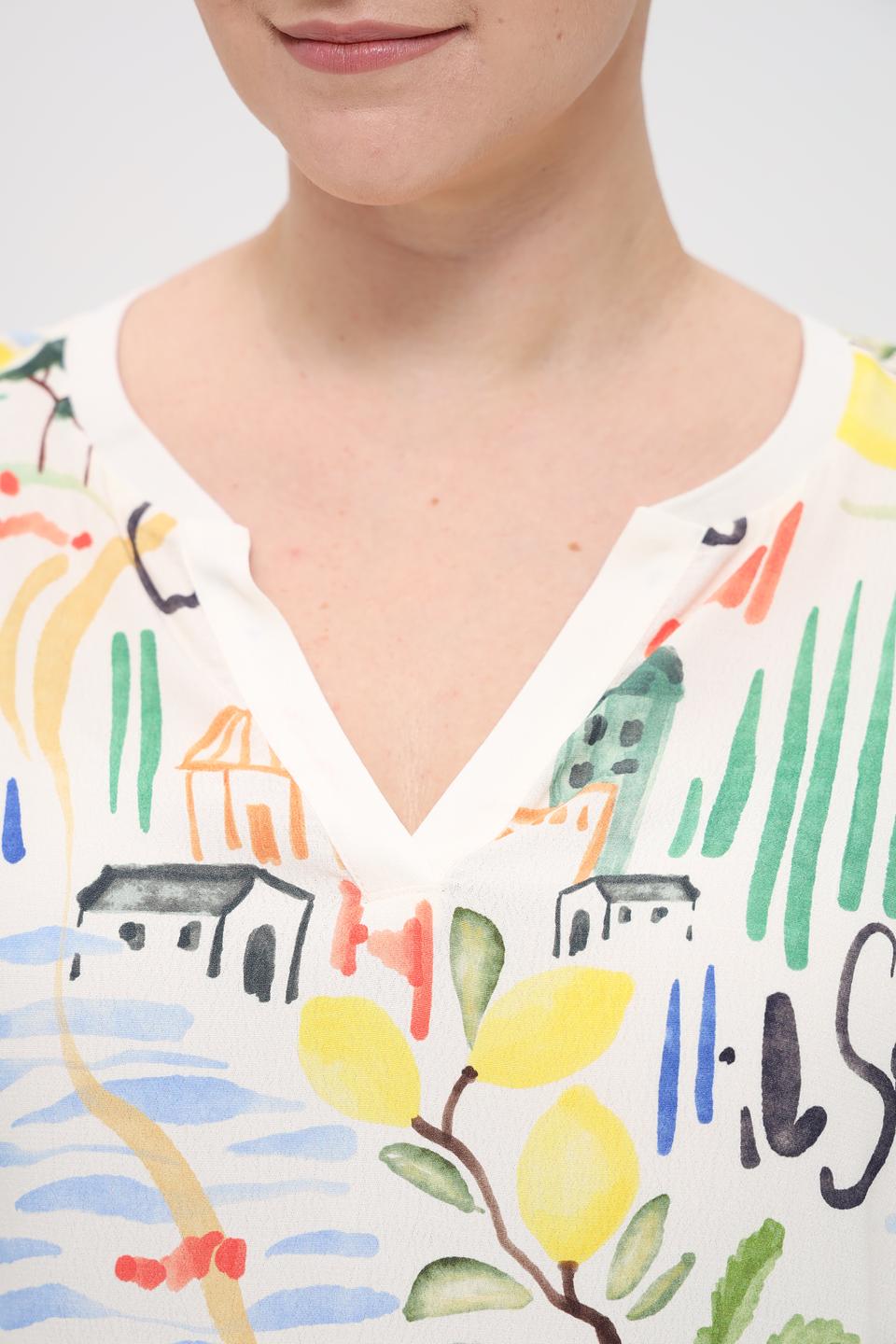 Блуза Oui с тропическим принтом