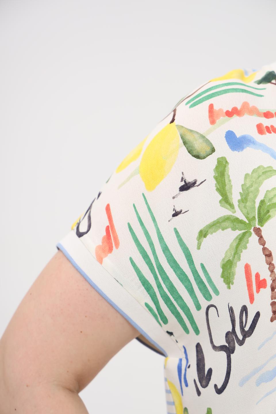 Блуза Oui с тропическим принтом