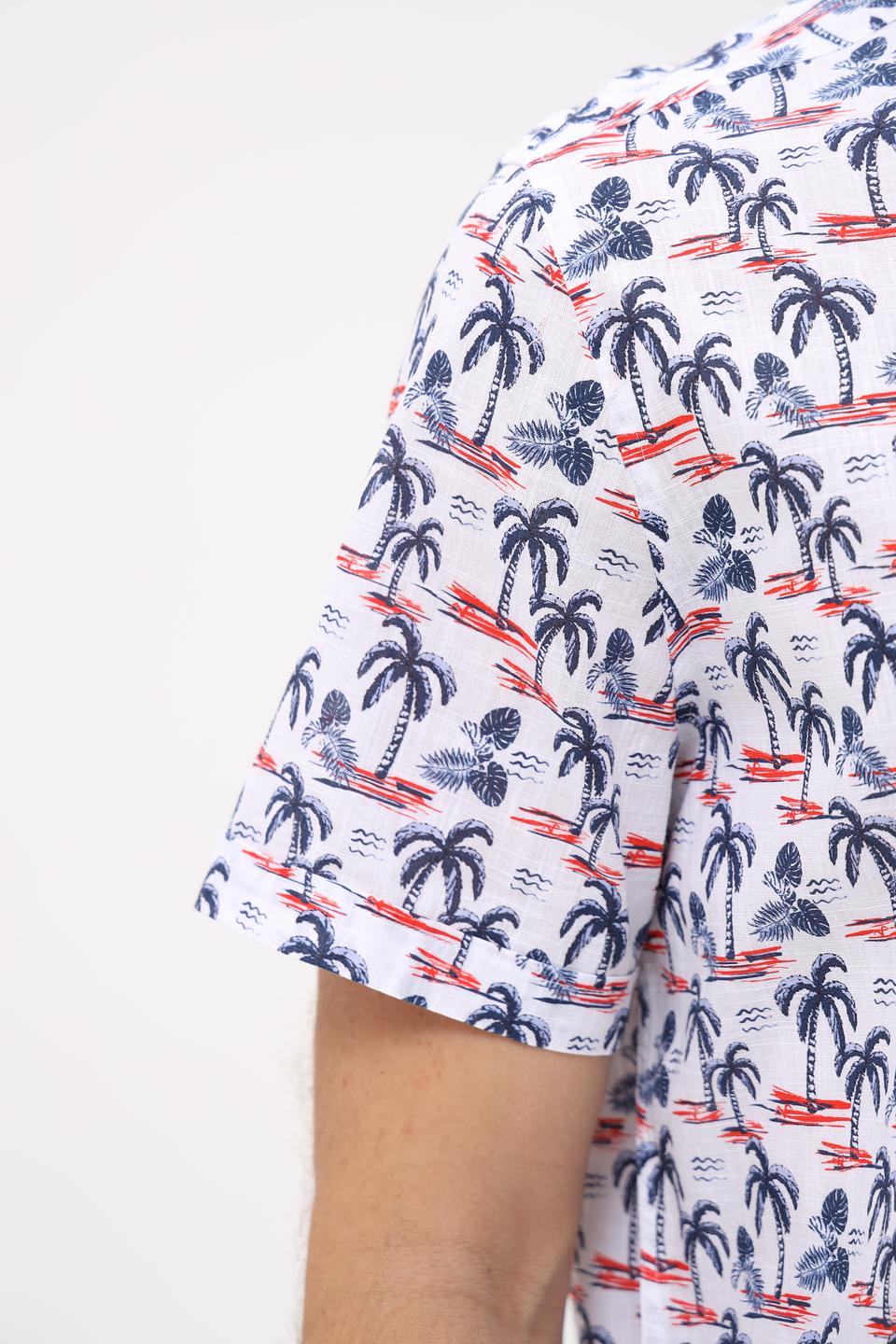 Рубашка кр Bugatti с пальмами