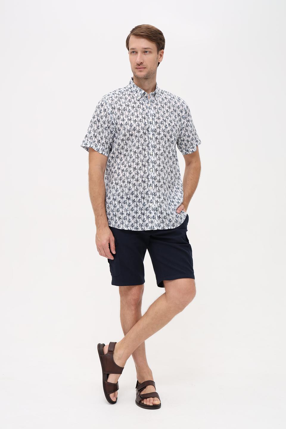 Рубашка кр Bugatti с пальмами