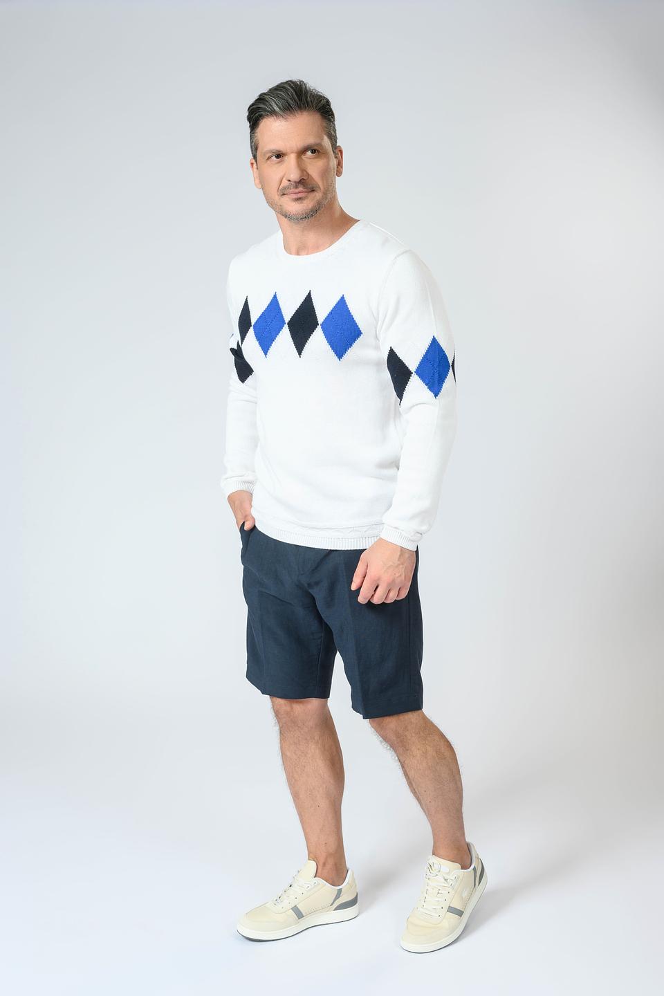 Джемпер Liu-Jo муж. с ромбами белый