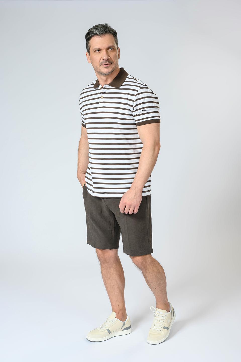 Поло Liu-Jo в полоску коричневый