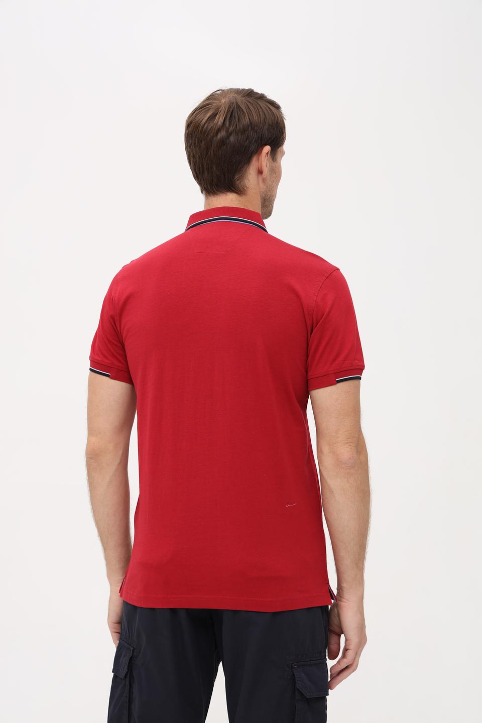 Поло Granchio красное с контрастной отделкой