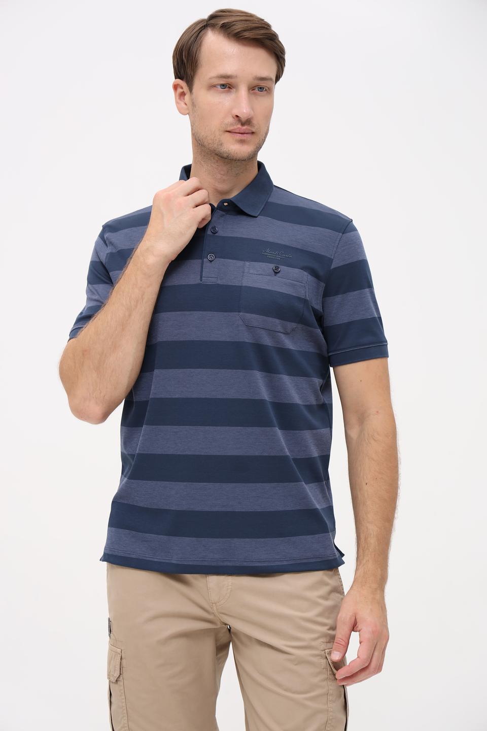Поло Monte Carlo в полоску синий