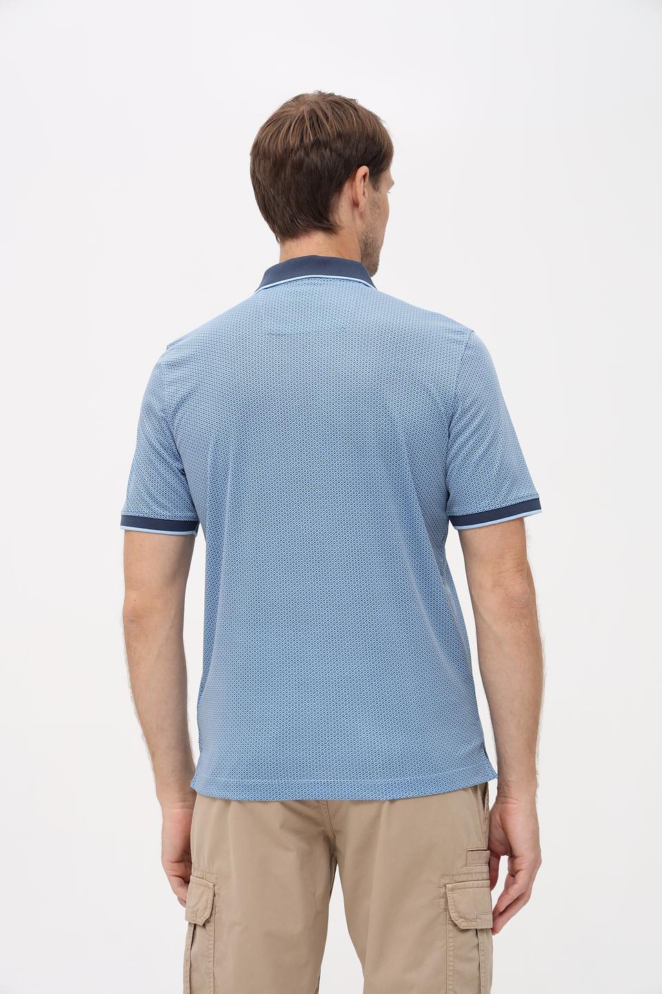 Поло Monte Carlo с узором голубой