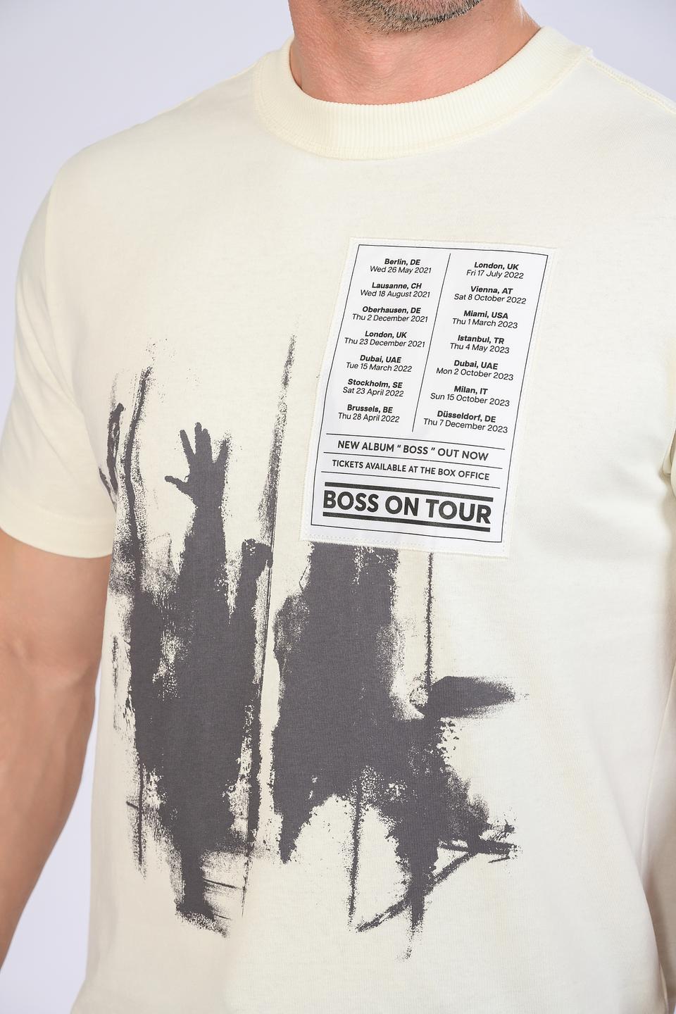 Футболка Boss Orange с принтом бежевая