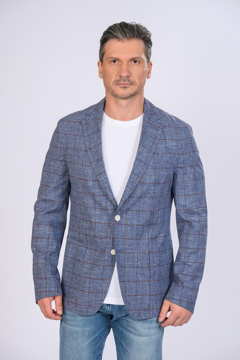 Пиджак Boss Black в клетку синий