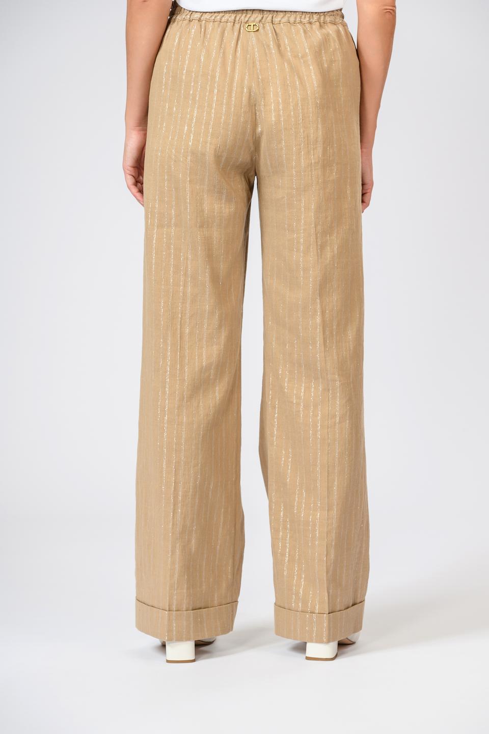 Брюки Twin Set в полоску бежевые